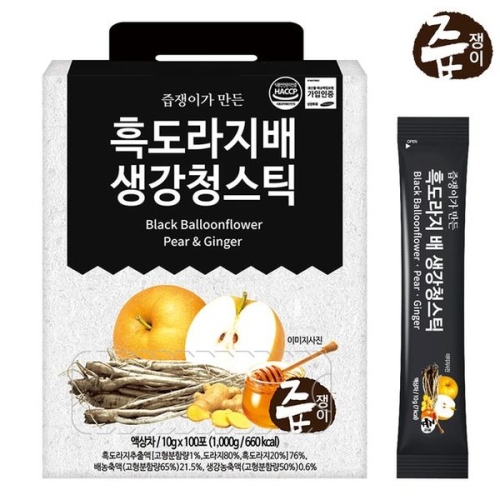 즙쟁이 흑도라지배 생강청스틱 10g 100포
