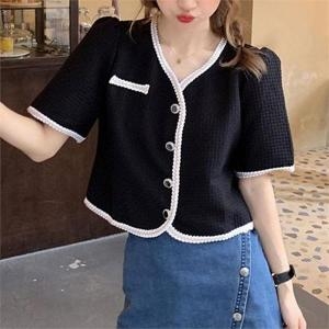 오노마 ONM 여친룩 크롭 가디건 여자 반팔 단추 데이트 여행코디 S8946354