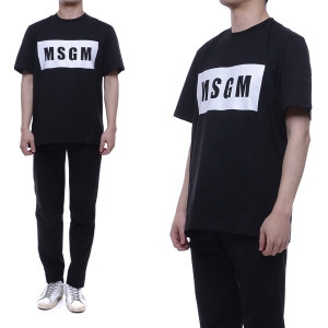 MSGM 남성 박스 로고 반팔티 2840MM67_207098_99_20S