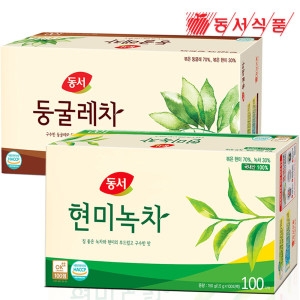 동서식품  현미녹차 100T+ 둥굴레차 100T /2종 세트/그린티/잎차/곡물차/뿌리차/숭늉맛/침출차/티백