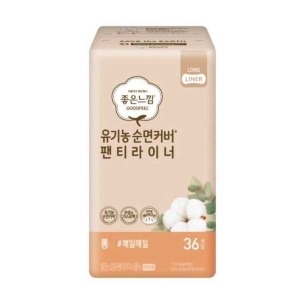 유한킴벌리 좋은느낌 유 기농 순면 팬티라이너 롱 36입x6개