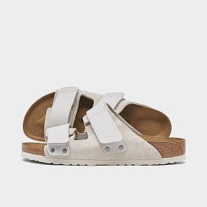 버켄스탁 Uji Nubuck 스웨이드 레더 Sandals Antique White 1024822 100