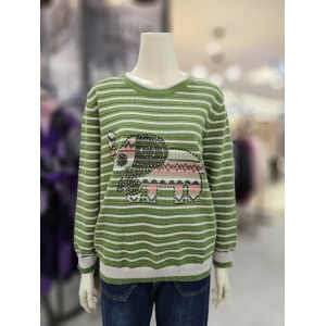 르니앤맥코이 스트라이프코끼리보석니트티ML02KN400FJX