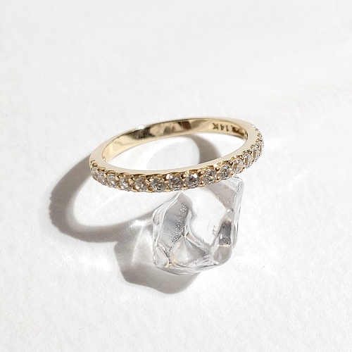 에버링  18K 금 랩다이아몬드 반지 멜로디 하프7 가드링_RLDSM8303 직접입력 옐로우gold