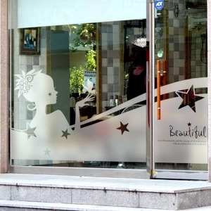 제제데코  창문시트지 유리시트지 / 컷팅 L-A 뷰티 걸01
