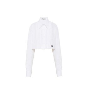 미우미우 포플린 셔츠 화이트 MK171812IQ F0009