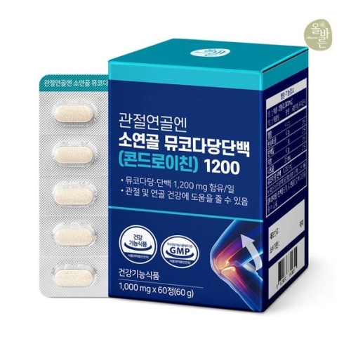 내츄럴플러스 관절엔 뮤코다당단백 콘드로이친 1200 60정