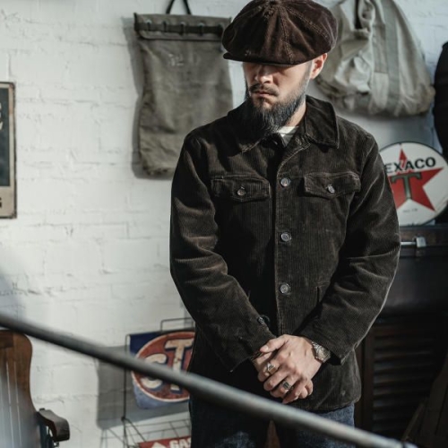 코치 BRONSON 1930 헤비 코튼 코듀로이 헌팅 사파리 자켓 아메카지 워크웨어 브론슨 517018