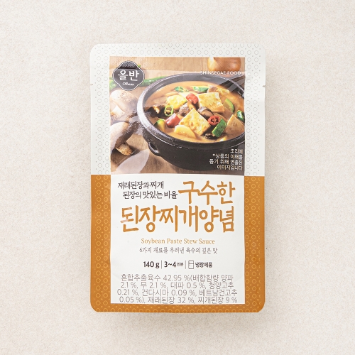 신세계푸드 올반 구수한 된장찌개양념 140g