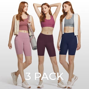 테슬라 애슬리오 요가 하이웨이스트 포켓 반바지 3팩 AO-YSP32