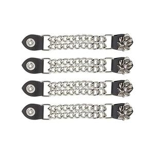 드림  Apparel 여성용 오토바이 조끼 익스텐더 4개 인조 가죽 바이커 더블 체인 포함 장미 2X 3X 392371