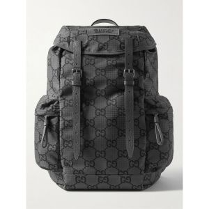 구찌 남성 Leather-Trimmed Monogrammed Ripstop Backpack 백팩 767923FACPL1245