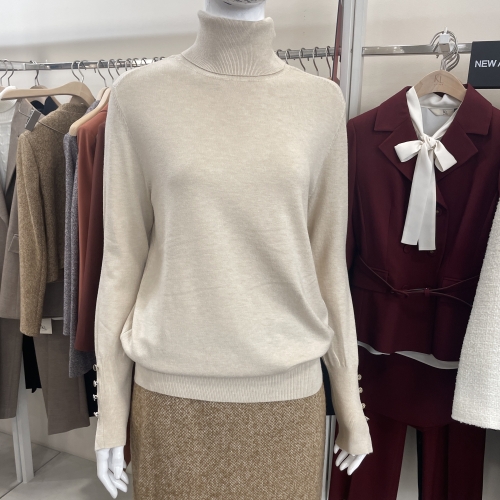 케이엘 KL 체스 소매버튼 목폴라 베이지 Kk23NLO1O0 Free