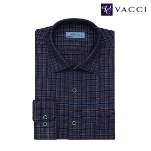 바찌 울 혼방 체크 일반핏 기모 남방 셔츠 블루 VD1M4CR141B0