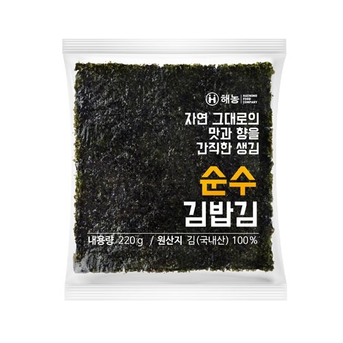 해농 순수 김밥김 220g 100매 220g 100매 1봉 - 에누리 가격비교