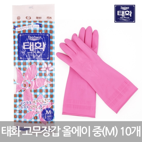 태화 고무장갑 올에이 핑크 중 M 10개 - 에누리 가격비교