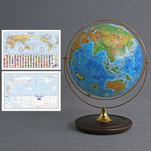 맵소프트 30cm 데스크 원목 지구본
