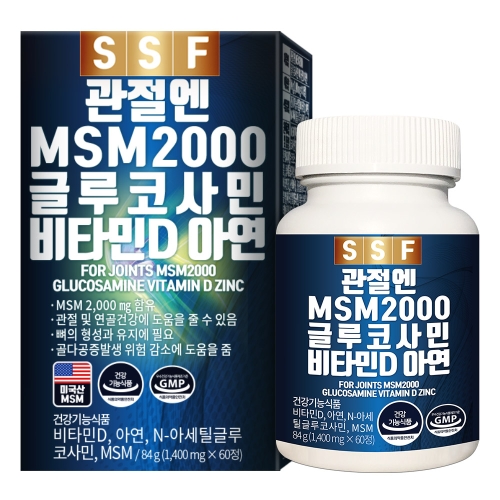 순수식품 SSF 관절 MSM 1500 글루코사민 비타민D 1400mg 60정