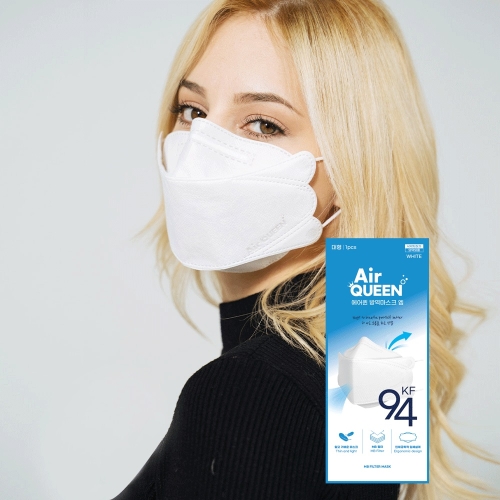 에어퀸 방역 마스크 엠 대형 KF94 1개입 100개 화이트