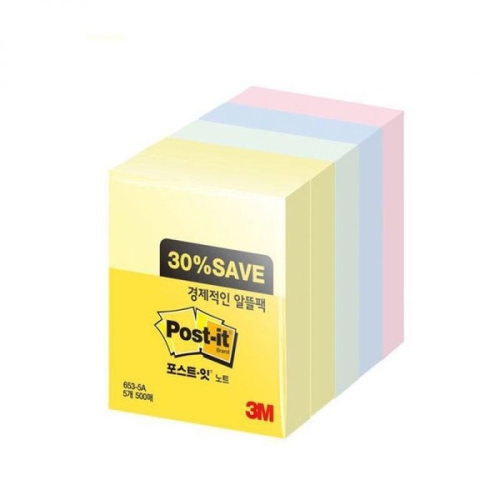 3M  포스트잇 노트 알뜰팩 653-5A
