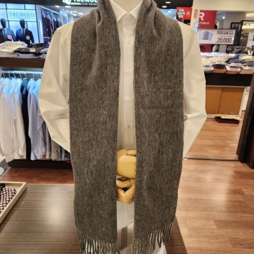 바찌 둘 100% 솔리드 그레이 머플러 VM1M4BR116GO