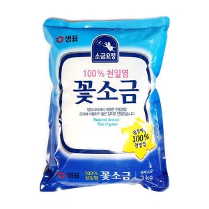 샘표 소금요정 꽃소금 3kg 낱개 100%천일염