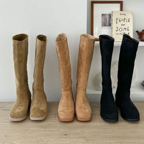 홀릭 HKR017 여성 롱부츠 따뜻한 스웨이드 가죽 부츠