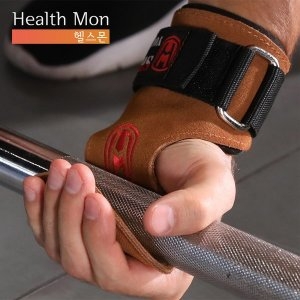 헬스몬  헬스 스트랩 리프팅 손목 보호대 턱걸이 데드리프트 운동 풀업 그립 소가죽원단