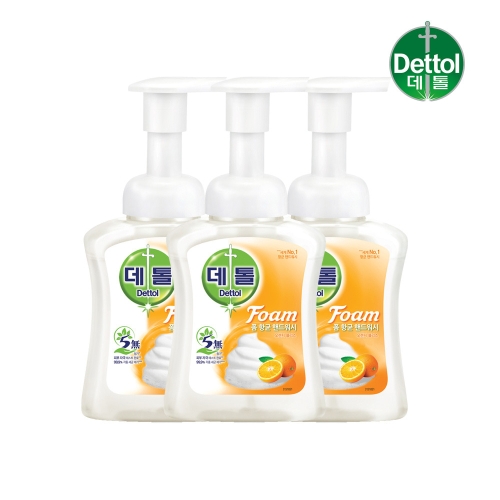 데톨 오렌지 포밍 항균 핸드워시 250ml 3개
