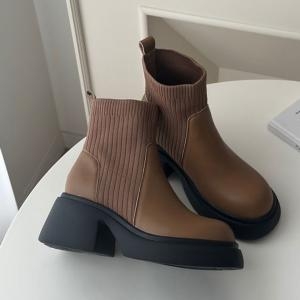 홀릭 HSM002 여성 워커 천연소가죽 발편한 가죽 부츠