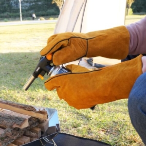 카르닉  캠핑 방염 장갑 방열 내열 화로대 안전 가죽장갑 바베큐 불멍 화상방지