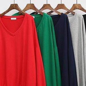 원더 밴딩 브이 긴팔티 311E639S 빅사이즈 여성