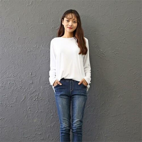 아이우먼 라운드 루즈 데일리 티 WWw075M011 빅사이즈