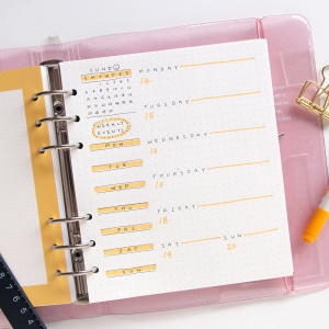 잼스튜디오  A6 WIDE 6공 컬러 도트 리필 속지