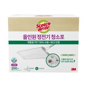 3M 스카치브라이트 올인원 정전기 청소포 표준형 200매
