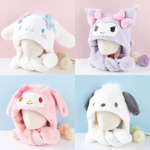 산리오 모자 시나모롤 쿠로미 마이멜로디 포차코 헬로키티 귀 움직이는 군밤 귀도리 귀달이 캐릭터 털모자