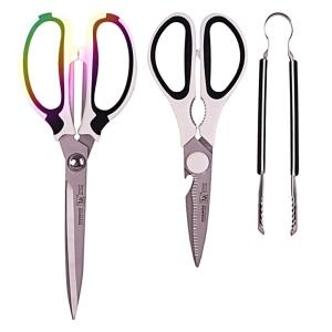 에찌모토  실버 티타늄 가위2종 집게세트 주방가위