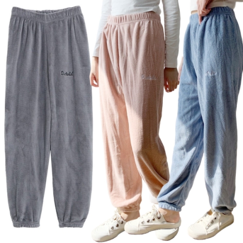 제니유 퐁퐁 밍크 기모 겨울수면 잠옷 바지 남성 여성 홈웨어