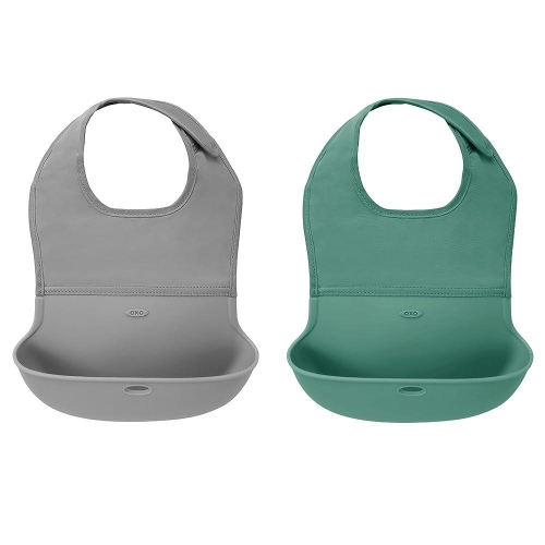 옥소토트 이유식턱받이 실리콘 롤-업턱받이