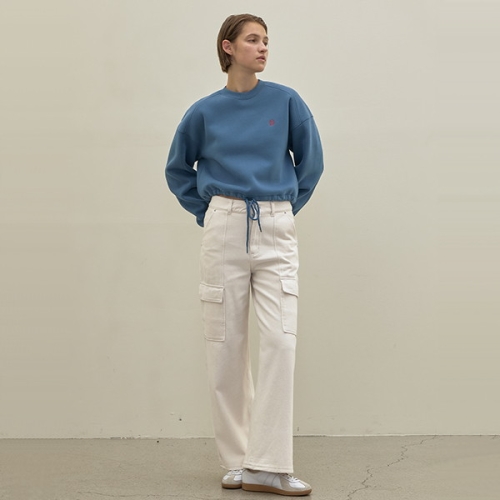 나인 유틸 카고 기모 코튼 데님 팬츠 PT-5477