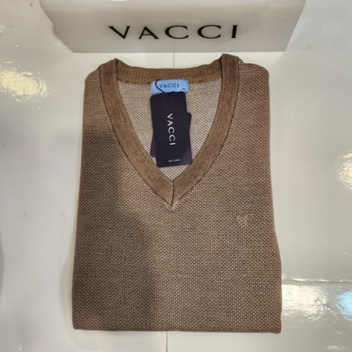 바찌 남성겨울따뜻하고포근한니트브이넥베스트 베이지색브이넥 자카드짜임솔리드쪼끼VM1M3BR106I0