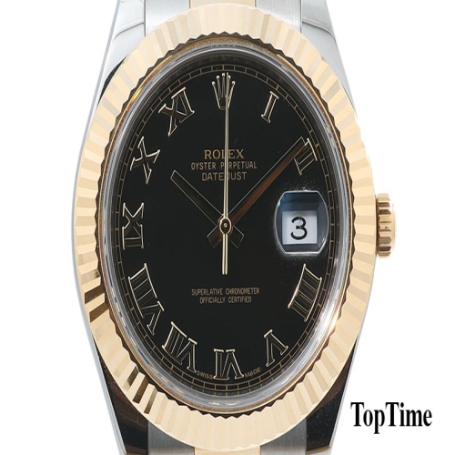 롤렉스 데이저스트 콤비 검정판 로만 오이스터 밴드 41mm 116333