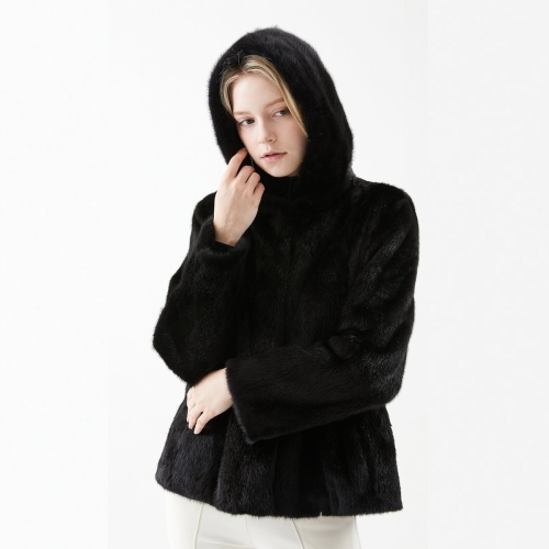 진도 Klever 휘메일 유색 밍크 후드 자켓 K5W1EJ99