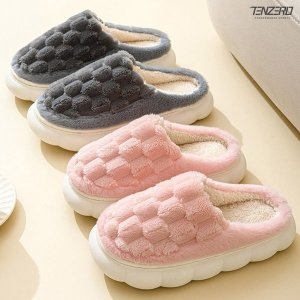 텐제로 남여 겨울슬리퍼 미끄럼방지 털실내화 패브릭 벌집 털슬리퍼 23SLIPPER_HIVE