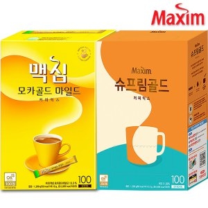 동서식품 맥심 커피믹스 2종 세트 모카골드 100T+슈프림골드 100T /이나영커피/박서준커피