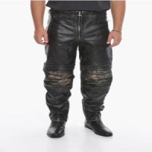 디젤 남성 마든 빈티지 레더 스트레이트 팬츠 A06247 0CFAK 9XX Black BPG