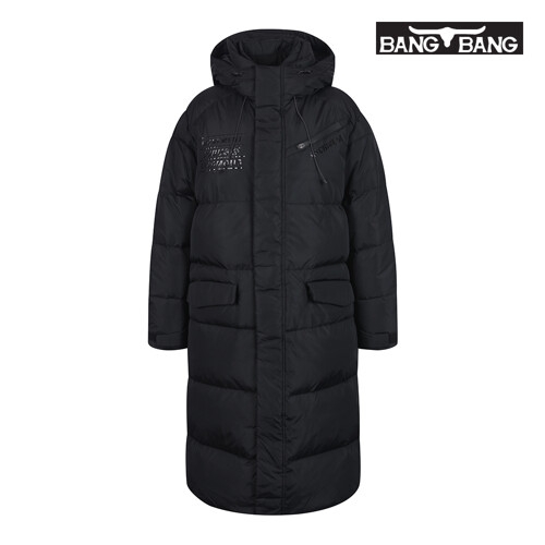 뱅뱅 공용 덕다운 롱 패딩점퍼_검정_NUF86889