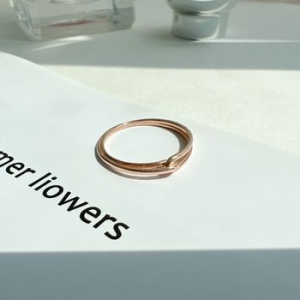 크로스  매듭 반지 가드링 18k화이트골드20호 ehw08576El