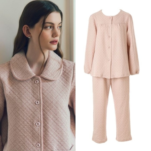 와코루 여성 삼중직 무늬 자가드 파자마 상하세트_WPA5486W