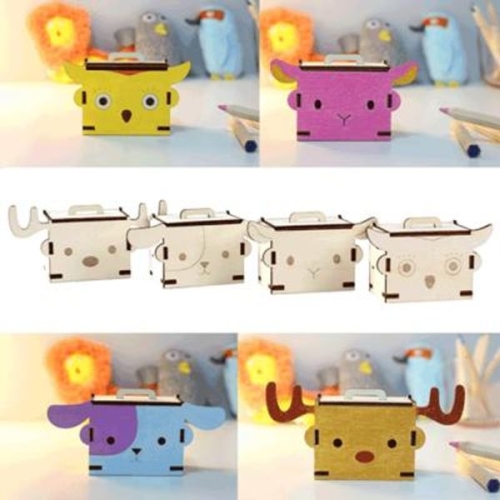 하비스  DIY 나무 조립 키트 동물 오르골 보석함 CM869-872